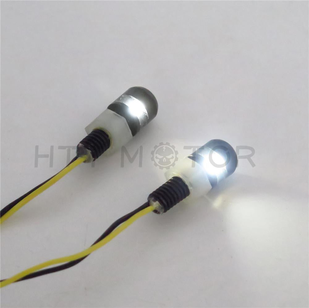 Black Universal Led License Tag Plate Bolt Lights Motorcycle Cruiser Dirt Bike