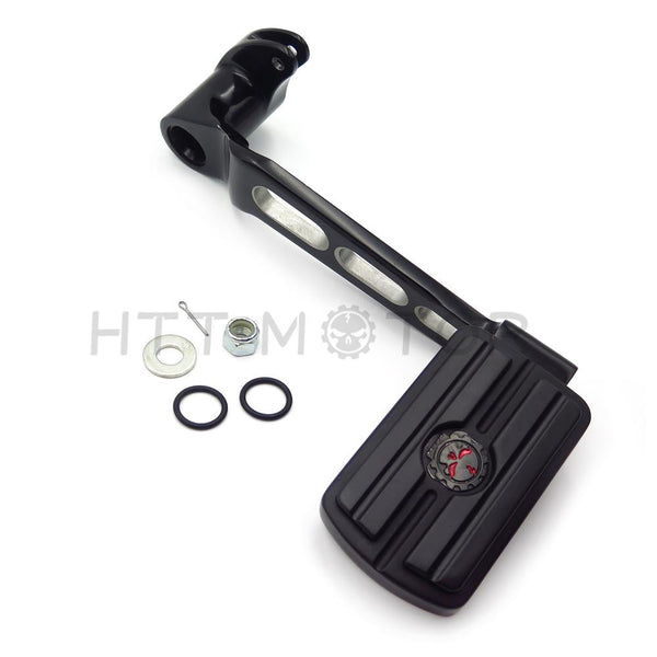 Black Brake Arm Brake Pedal Skull FootPeg For Harley 14-18 Road King Street Glide