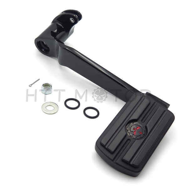 BLACK EXTENDED BRAKE PEDAL ARM GEAR SKULL FOR 2014-2018 HARLEY TOURING AND TRIKE