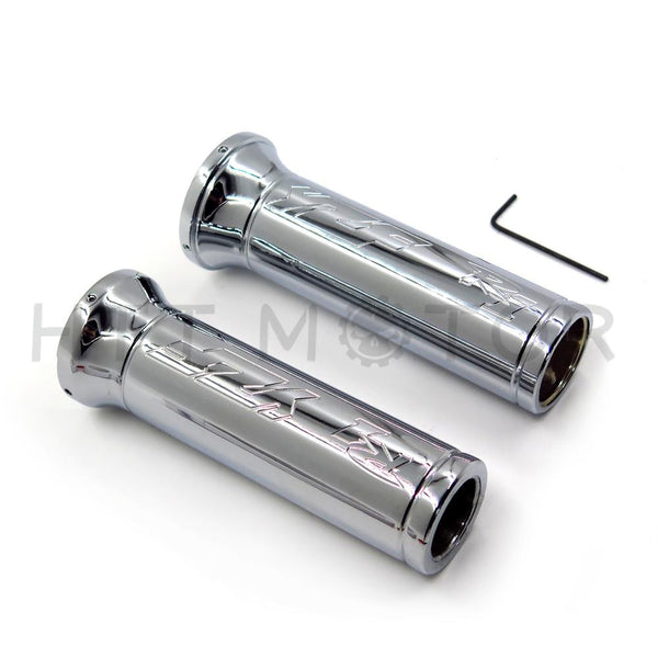 Chrome Billet Aluminum Hand Grips 22mm 7/8" "YZFR1" For Yamaha Yzfr1 Yzf-R1 Yzf