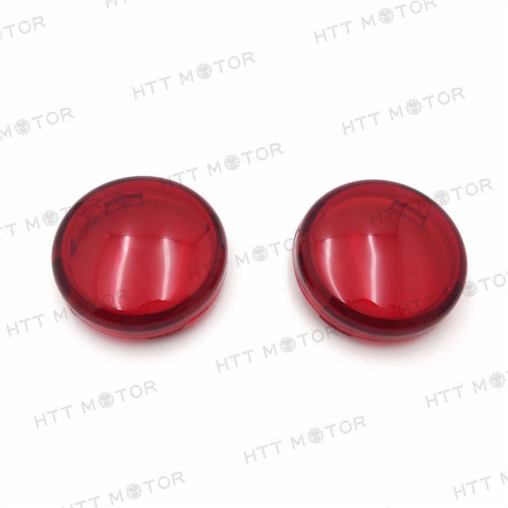 HTTMT- Turn Signal Lens Cover Top Clear Red For 00-13 Harley Softail Dyna Glide Sportster