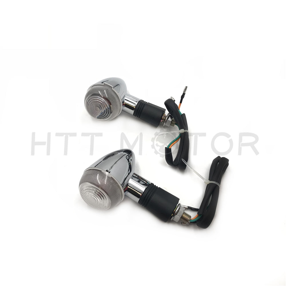 US Motorcycle Bullet Turn Signals Amber Blinker Light Indicator Universal Chrome