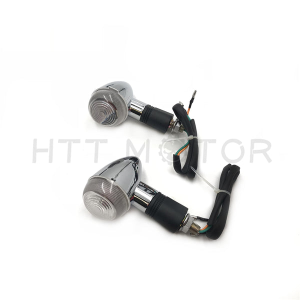 US Motorcycle Bullet Turn Signals Amber Blinker Light Indicator Universal Chrome