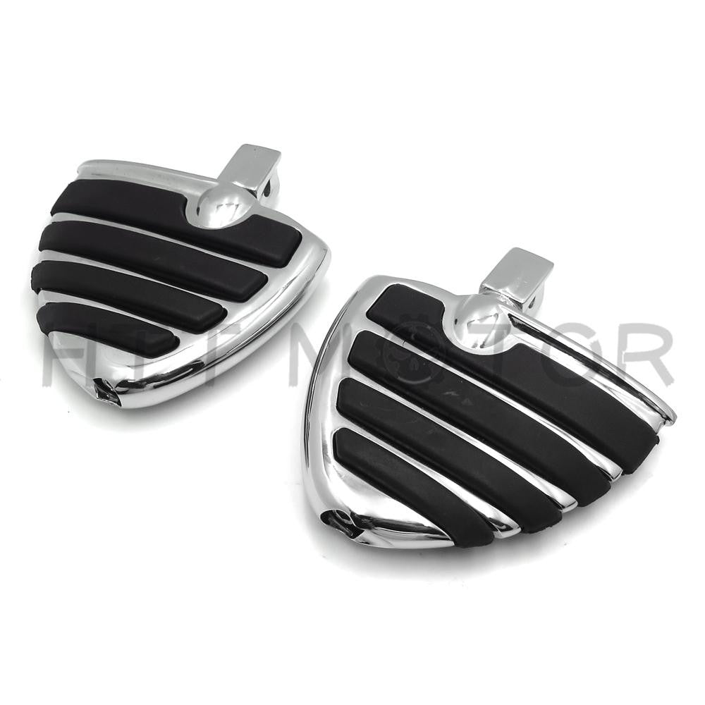 Chrome Wing Mini Floorboards w/ Adapters For Sukuzi Marauder 1600 Yamaga Virago 250