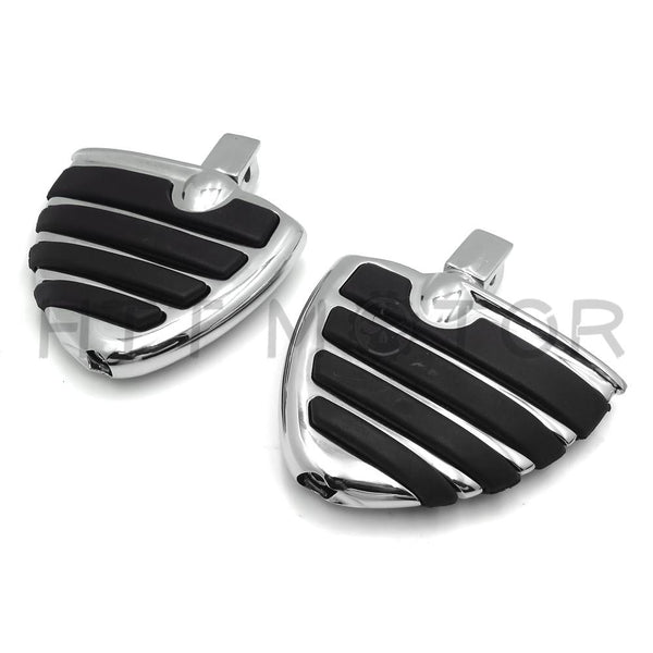 Chrome Wing Mini Floorboards w/ Adapters For Sukuzi Marauder 1600 Yamaga Virago 250