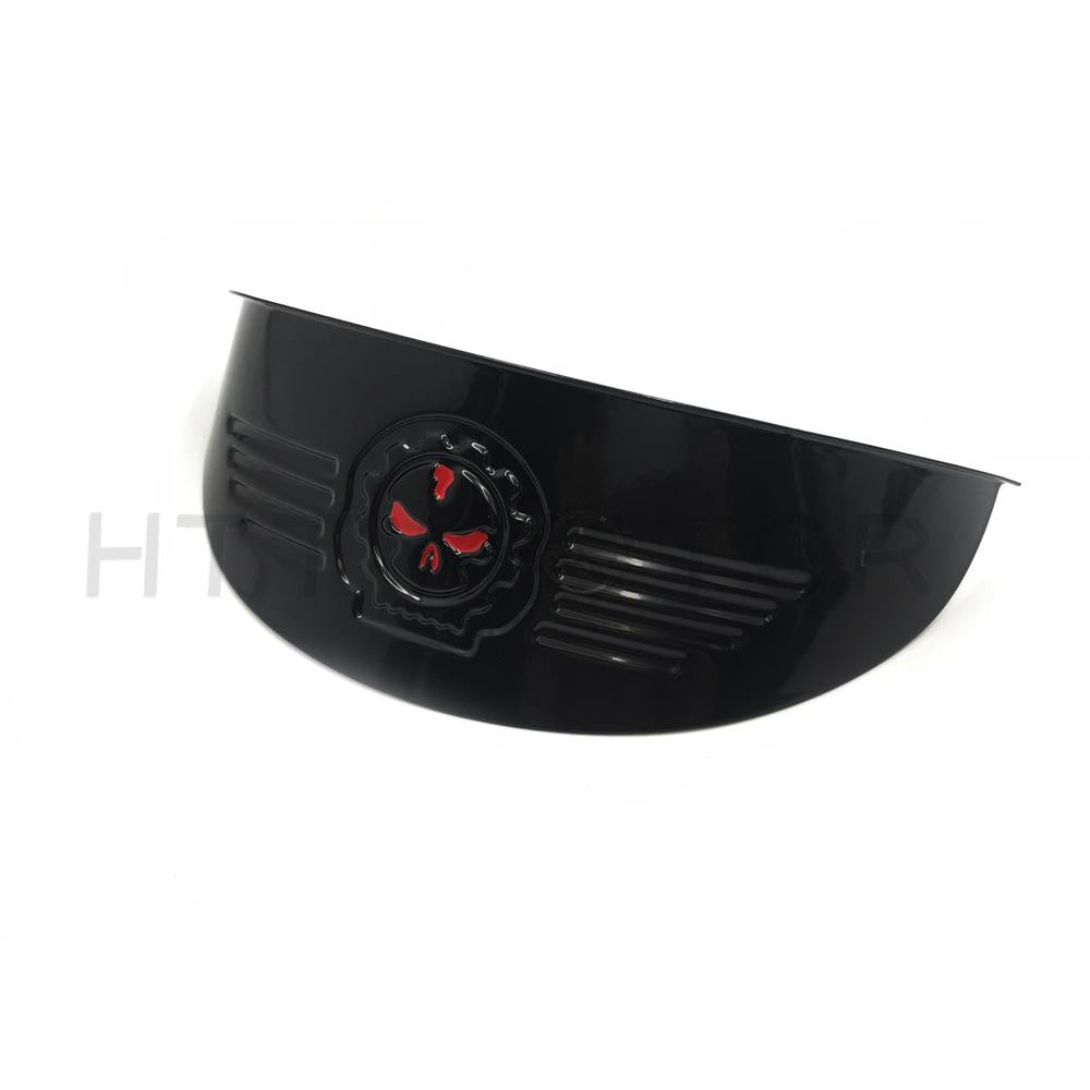 Gear Skull Black 7" Headlight Visor Heavy Duty Thick For Harley XL XLH FXR FX