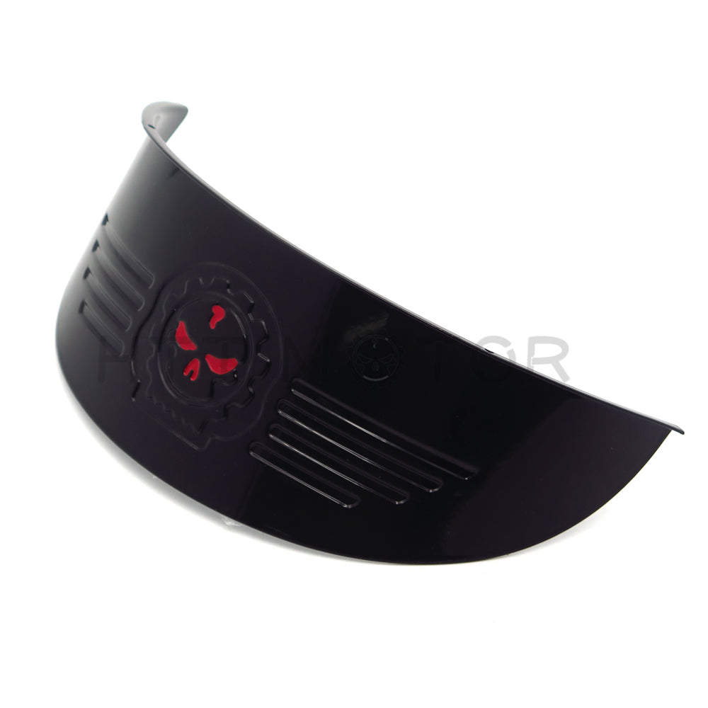Skull Black 7" Headlight Visor Heavy Duty Thick For Harley XL XLH FXR FX