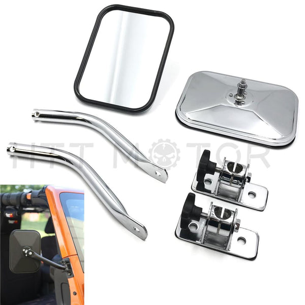 2 X Jeep Side View Mirror Wrangler JK TJ 96-17 Door off Rear Rectangular Hinge
