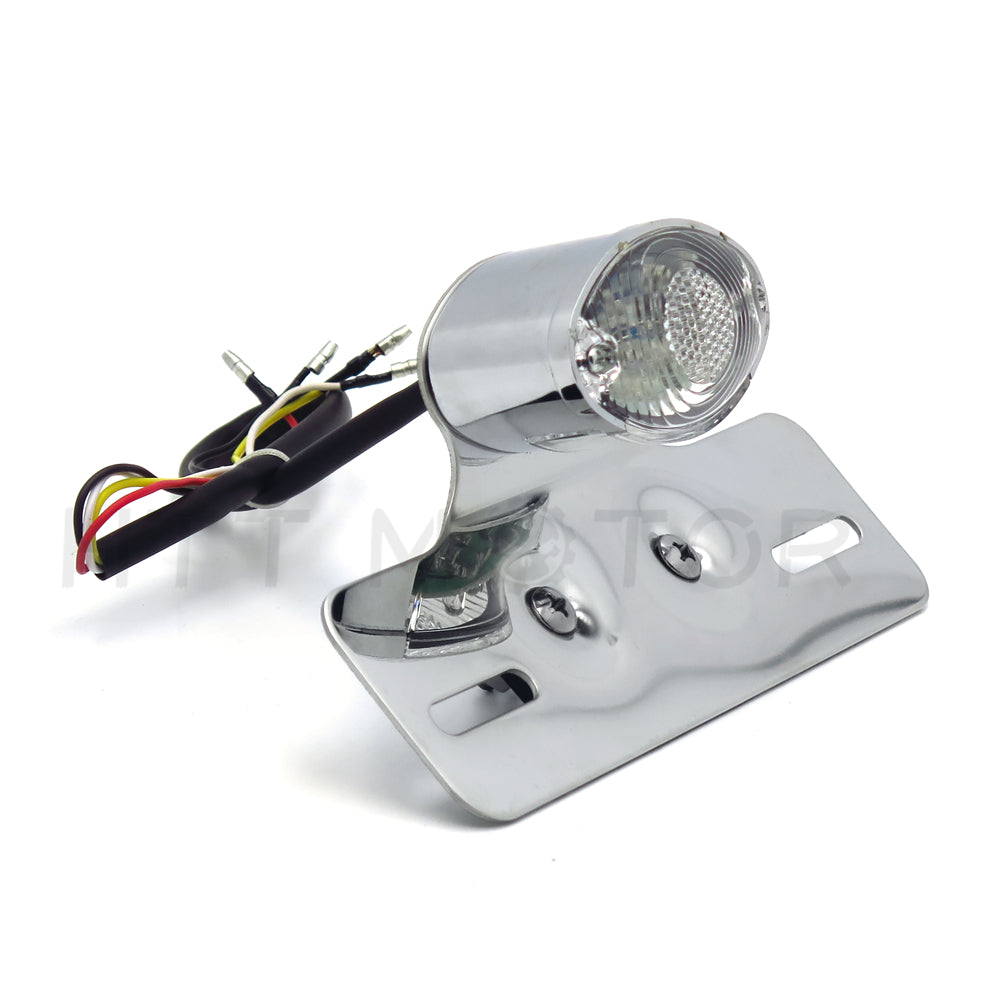 Motorcycle ATV LED Brake Tail Light License Plate Holder Mount for Off-Road Bike