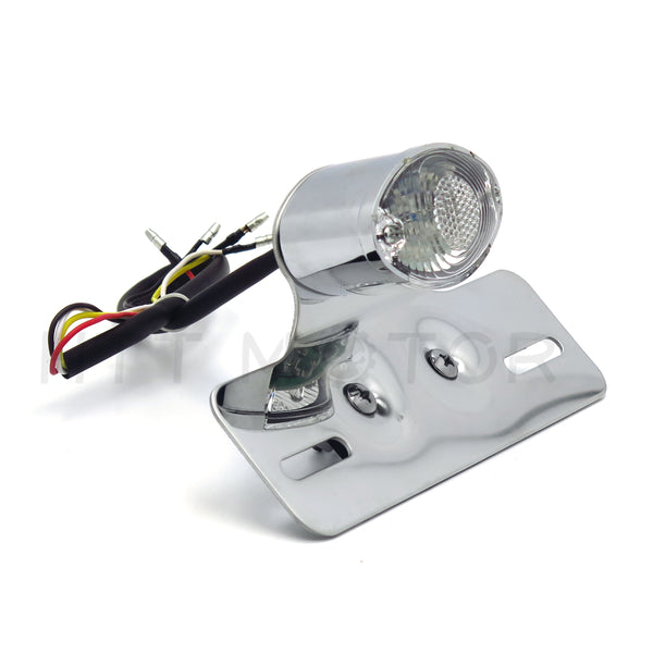 Motorcycle ATV LED Brake Tail Light License Plate Holder Mount for Off-Road Bike