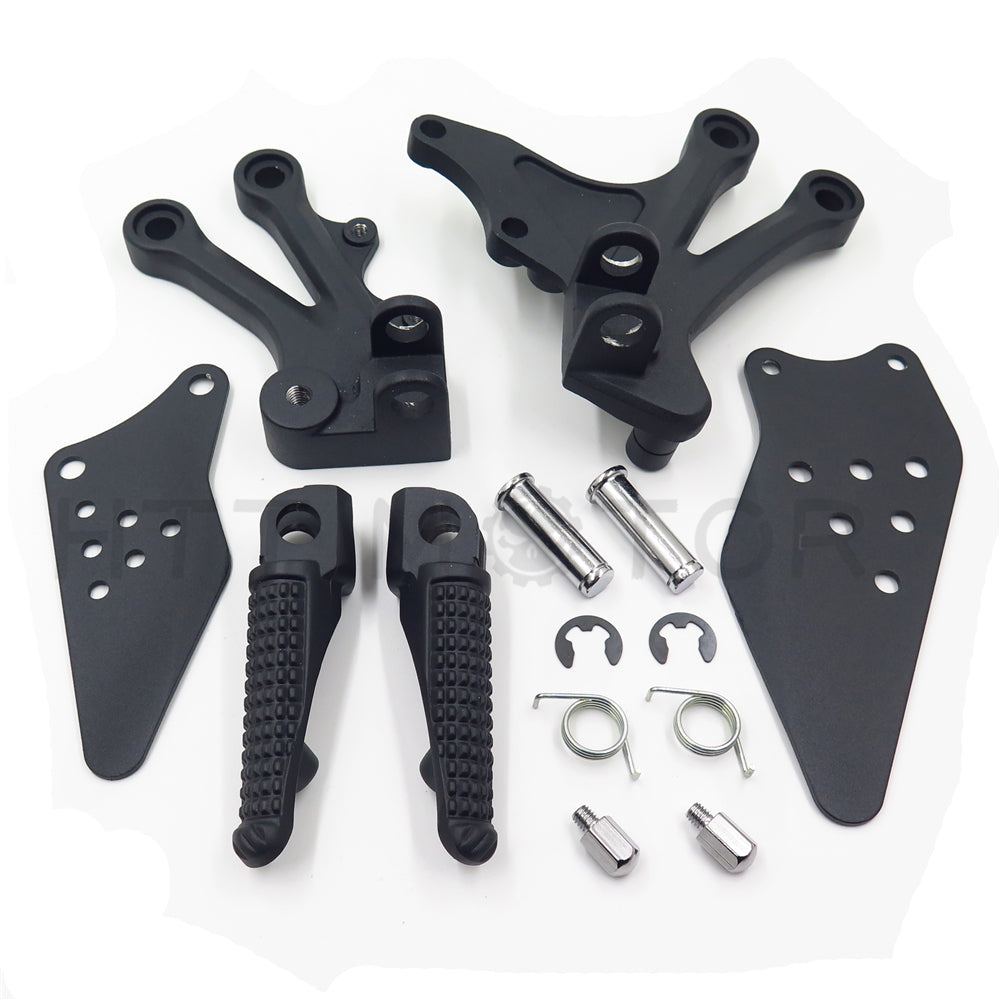 HTTMT- FRONT RIDER FOOT REST PEG BRACKET FOR Kawasaki Ninja ZX10R 04 05 Matte Black