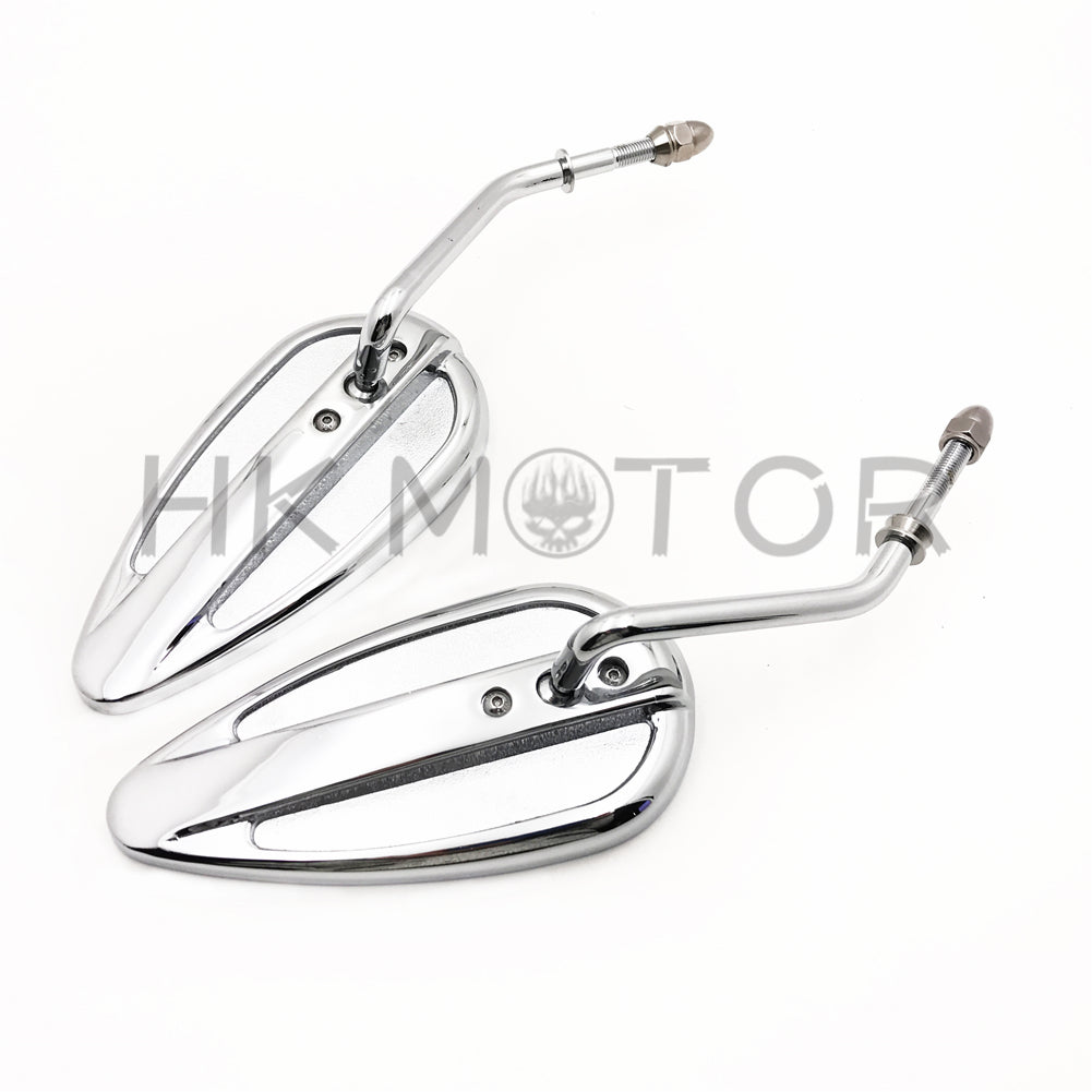 HTT Motorcycle Chrome Aluminum Teardrop Mirror NO LOGO For Harley Sportster Low Glide Fxrs Fxrt Softail
