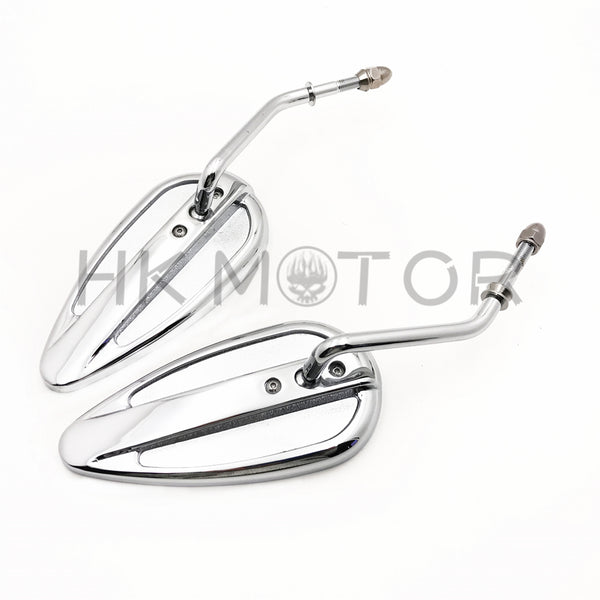 HTT Motorcycle Chrome Aluminum Teardrop Mirror NO LOGO For Harley Sportster Low Glide Fxrs Fxrt Softail
