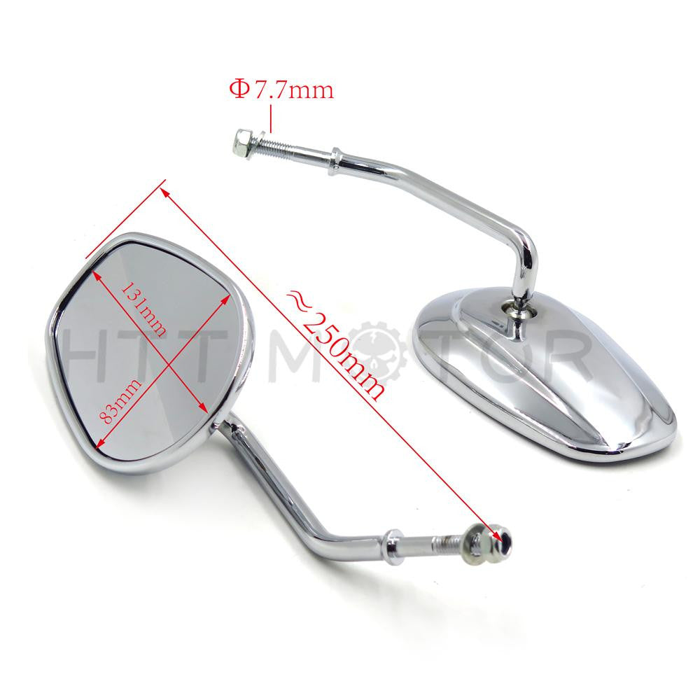 Chrome Rearview Side Mirrors For Harley Davidson FLSTC FXDB DYNA FXDF FLSTF 8mm
