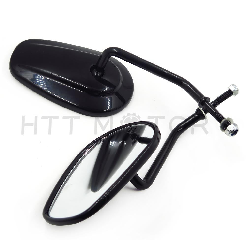 8mm Black Motorcycle Rearview Side Mirrors – Fits Most Harley Davidson (Incl. Street Glide)