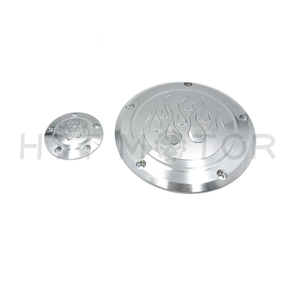 Flame Derby Timer Cover Flame For Harley Dyna Sportster Street Bob XL 883 1200 Chrome