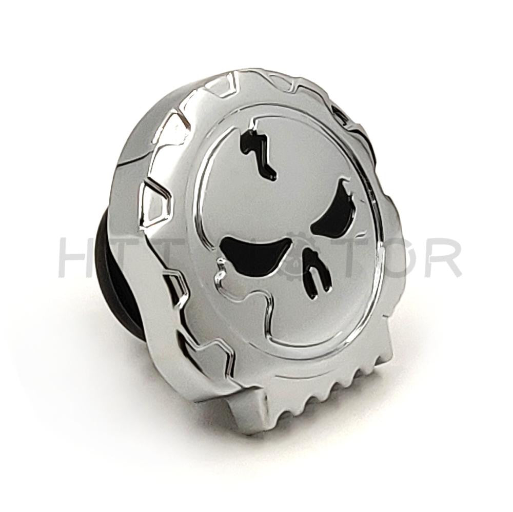 Chrome Skull Gas Cap Vented Fuel Cap for Harley XL & Big Twin Gas Tank Cap 84-15