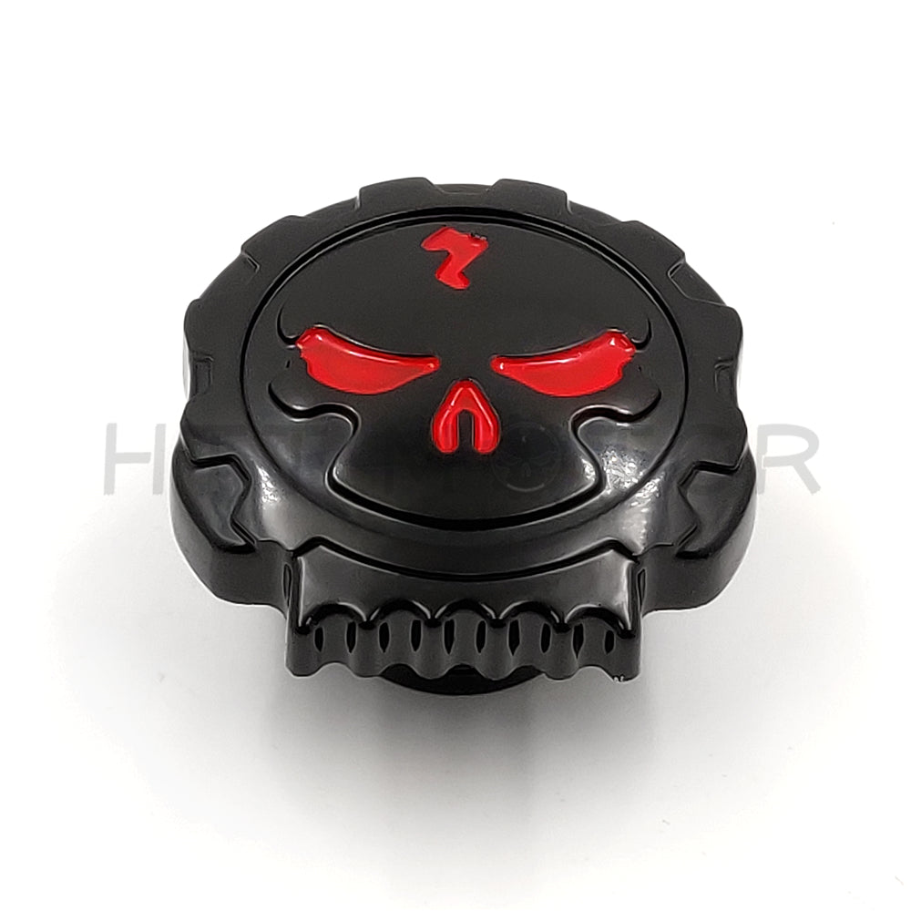 Motorcycle Skull Fuel Gas Tank Cap Black For Harley Dyna Softail Sportster 84-15