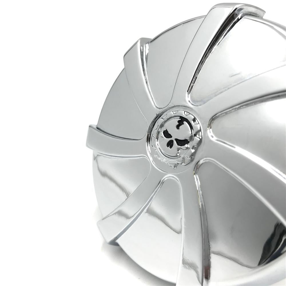 GAS CAP CHROME FLAME CUSTOM SKULL FOR HARLEY 84-15 FUEL TANK SCREW IN