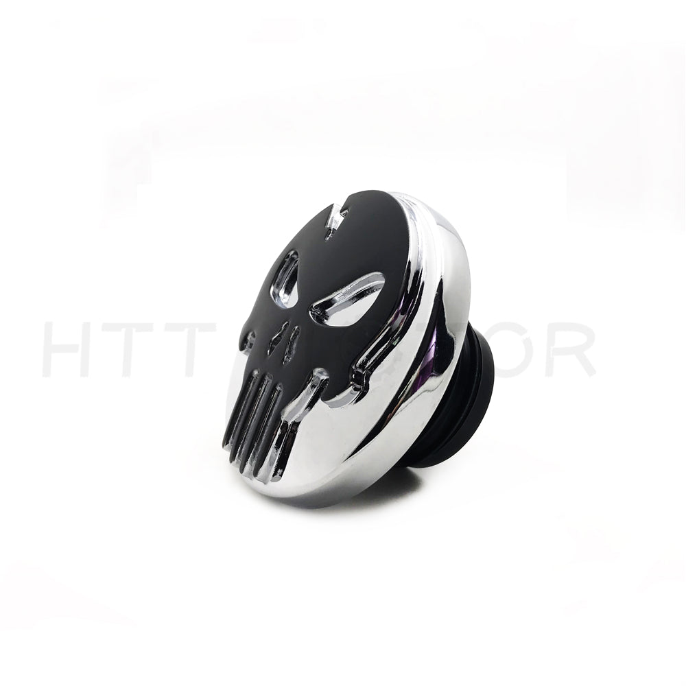 HTTMT- Black Skull Fuel Gas Tank Cap Cover For Harley 1992-Up Sportster/1994-Up Road King