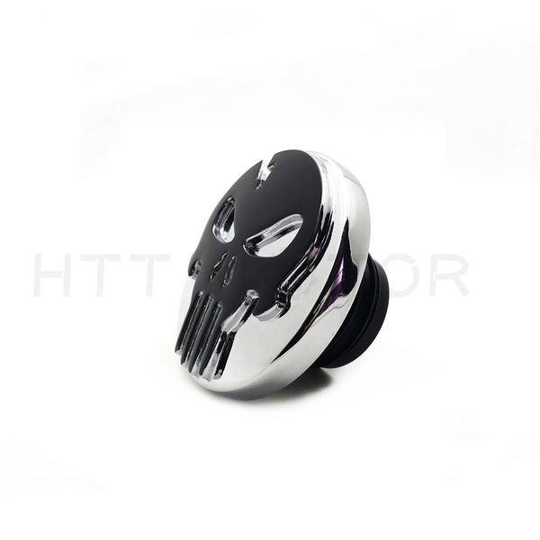 HTTMT- Black Skull Fuel Gas Tank Cap Cover For Harley 1992-Up Sportster/1994-Up Road King