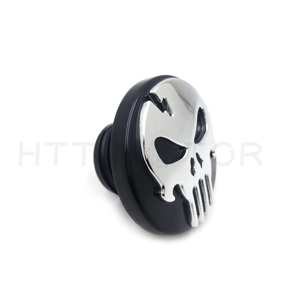 HTTMT- Chrome Skull Fuel Gas Tank Cap Cover For Harley 1992-Up FXD/ 2000-Up Softail