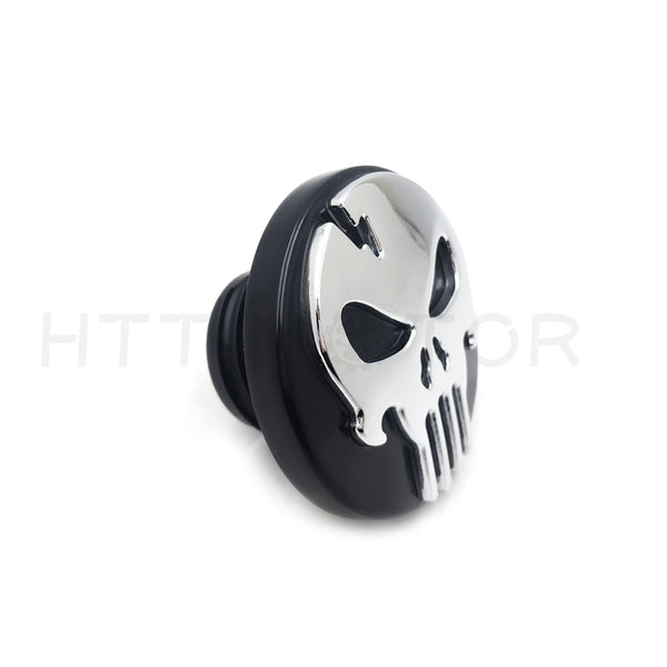 HTTMT- Chrome Skull Fuel Gas Tank Cap Cover For Harley 1992-Up FXD/ 2000-Up Softail