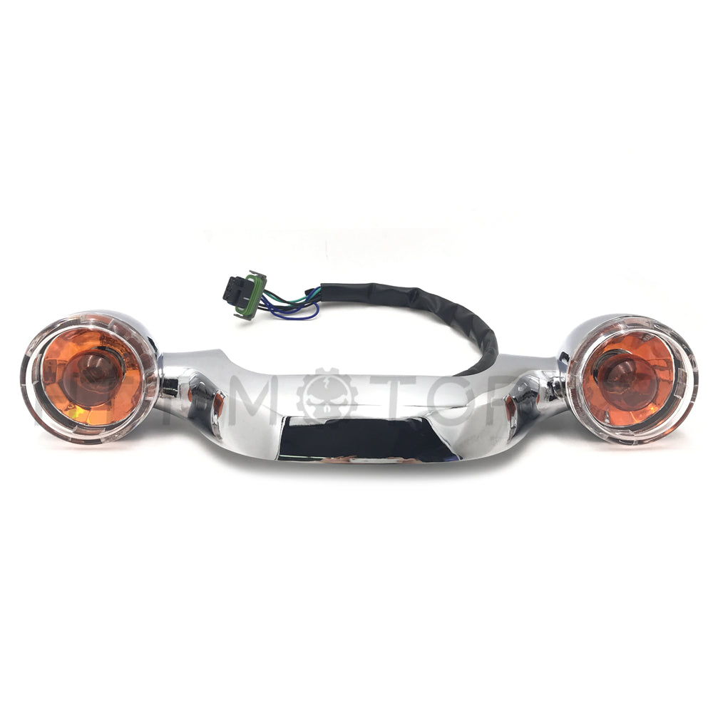 HTTMT Chrome Bullet Rear Light Bar Kit with Clear Lenses