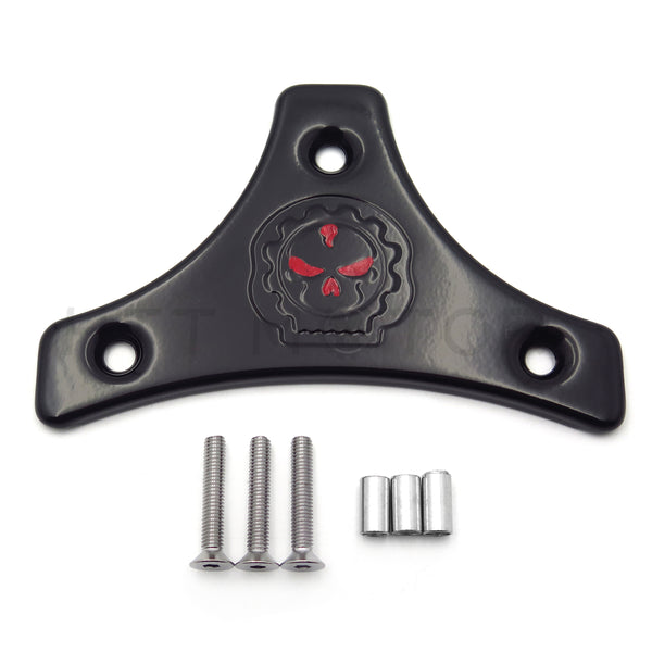 Sissy Bar Backrest Pad Mount Kit w/ Skull Plate For '09-'17 Harley Touring GBK