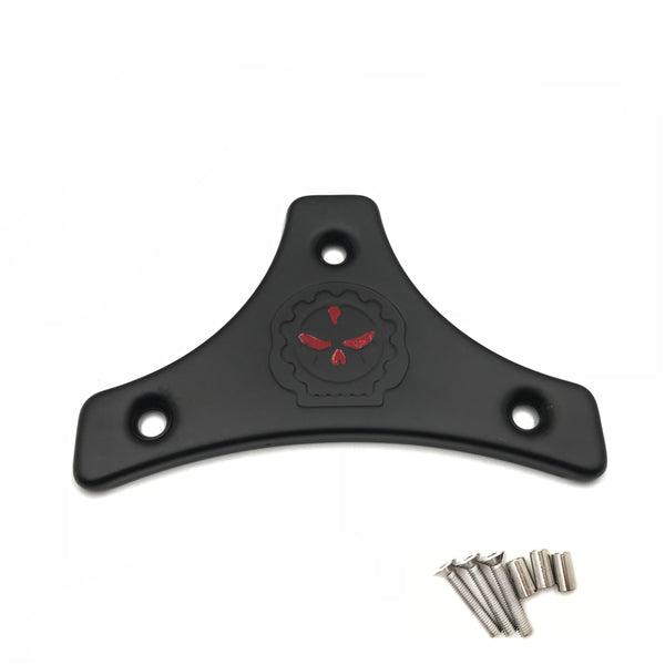 Sissy Bar Backrest Pad Mount Kit w/ Skull Plate For '09-'17 Harley Touring GBK
