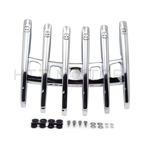 Stealth Top Luggage Rail Rack for Harley Touring Tour Paks Tour Packs Chrome Skull