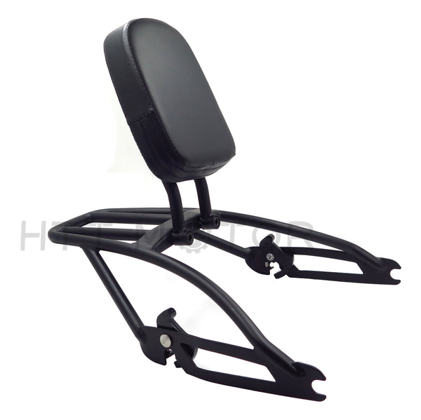 HTTMT- Black Sissy Bar Backrest Two-Up Luggage Rack For Harley Street XG500 XG750 15-17