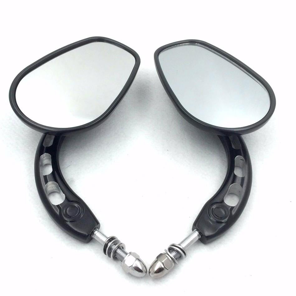 HTT Motorcycle Black Big Side Mirrors with Hollow-out Stem For 1982-later all models(except VRSCF,2014-later FLHTKSE,FLHRSE6, FLHR and FLHRC models and XL1200X mounted below the handlebars)