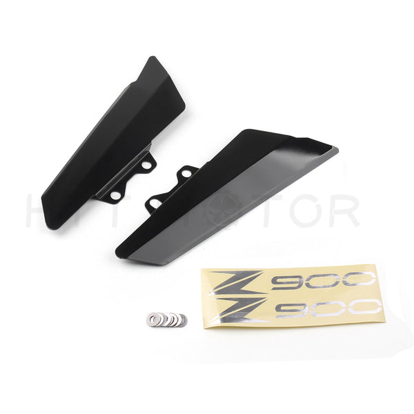 HTTMT- Fairing Side Decorative Panel Cover Plate For Kawasaki Z900 2017 GlossBlack Aluminum