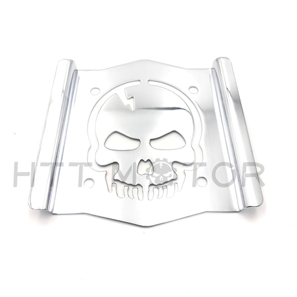 HTTMT- Skull Backrest Sissy Bar Plate Chrome Universal Fit