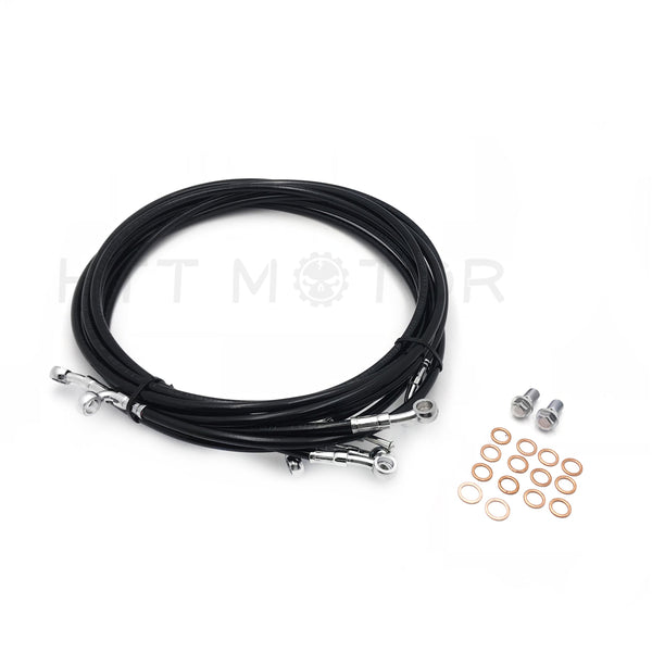 HTTMT- 10-14" Handlebar APE CABLE Clutch Cable ABS Tri-Brake FOR Harley 14-17 Touring BK