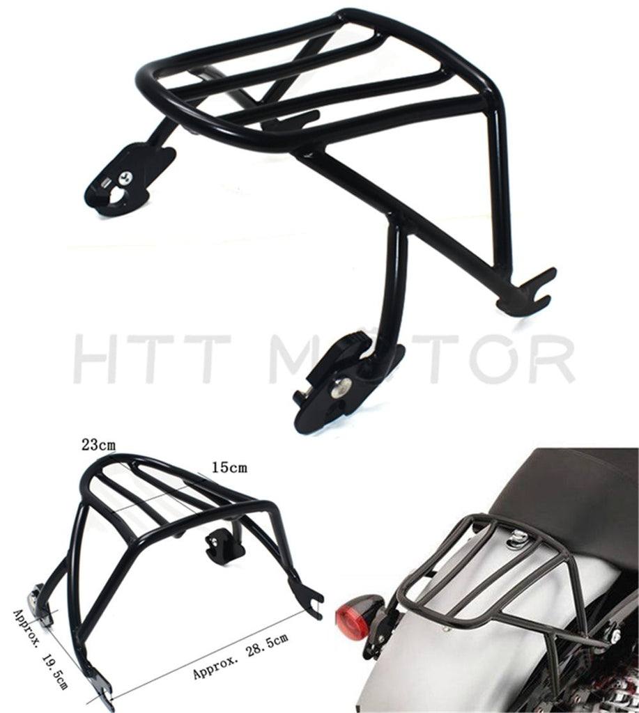 Black Luggage Rack Solo Seat for Harley Davidson Sportster XL883 1200 2004-2018