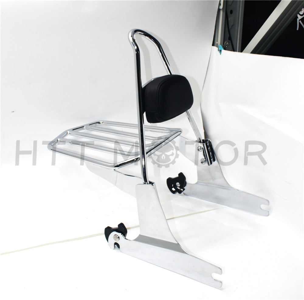 Passenger sissybar backrest luggage rack For Harley Softail Deluxe 2006-2017 Chrome