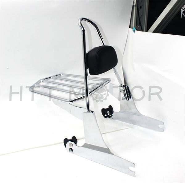 Passenger sissybar backrest luggage rack For Harley Softail Deluxe 2006-2017 Chrome
