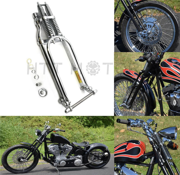 BOBBER Chrome CUSTOM SPRINGER FRONT END FIT -4" UNDER STOCK HARLEY MOTORCYCLE Arched