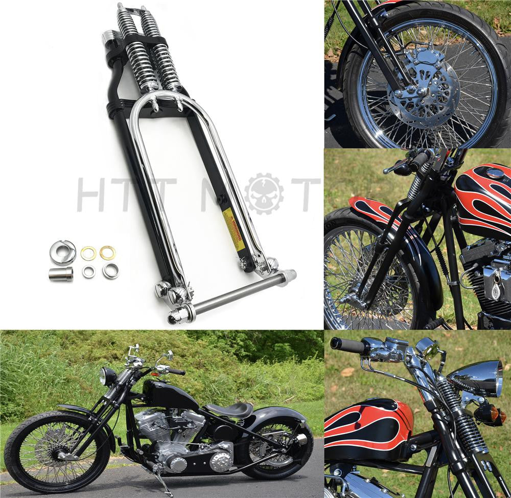 20" 2 Under Springer Front End With Axle Kit Harley Chopper Bobber Arched Chrome Black