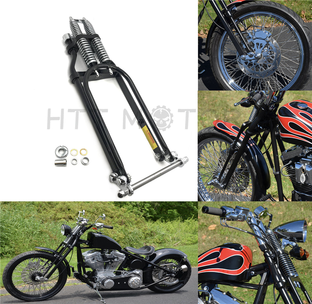 Stock Length 22" Black Springer Front End Harley Sportster Chopper Softail Arched