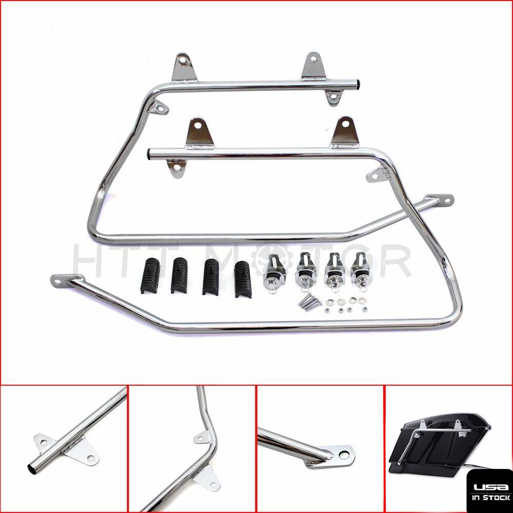 Chrome Saddlebag Support Conversion Bracket kit For Harley Heritage Softail 84-13