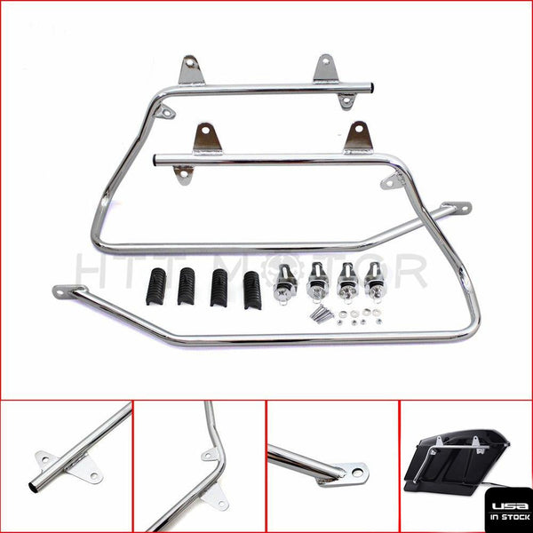 Chrome Saddlebag Support Conversion Bracket kit For Harley Heritage Softail 84-13