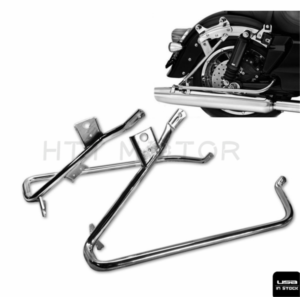 thumbnail image 2 of Chrome Saddlebag Support Brackets For Harley-Davidson Softail 1984-Up – Bar Mount 2 of 6
