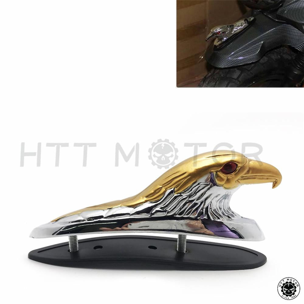 Chrome Gold Front Fender Bonnet Eagle Head with Red Eyes